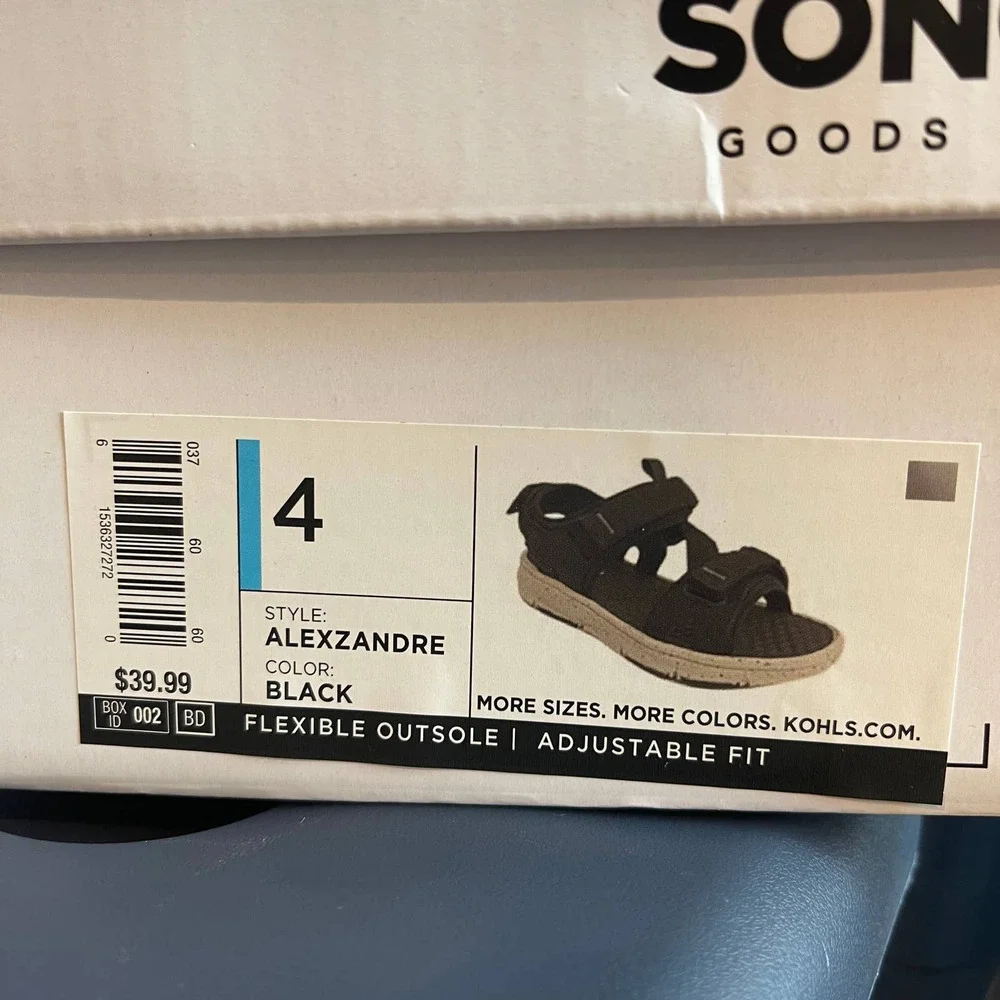 Sonoma Goods For Life® Alexzandre Boys' Black Sport Sandals Size 4 & 2 - Picture 7 of 7